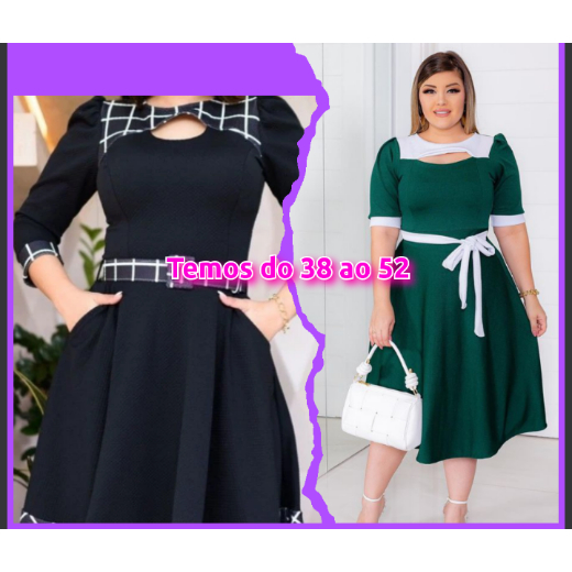 Vestidos Evangélicos Plus Size Preto Social Rodado Godê Evasê