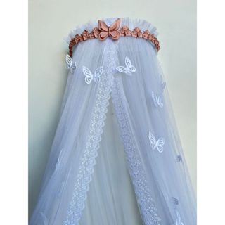 Dossel Flores e Borboleta Luxo Mosquiteiro Em Bordado Jardim Encantado em Oferta na Shopee