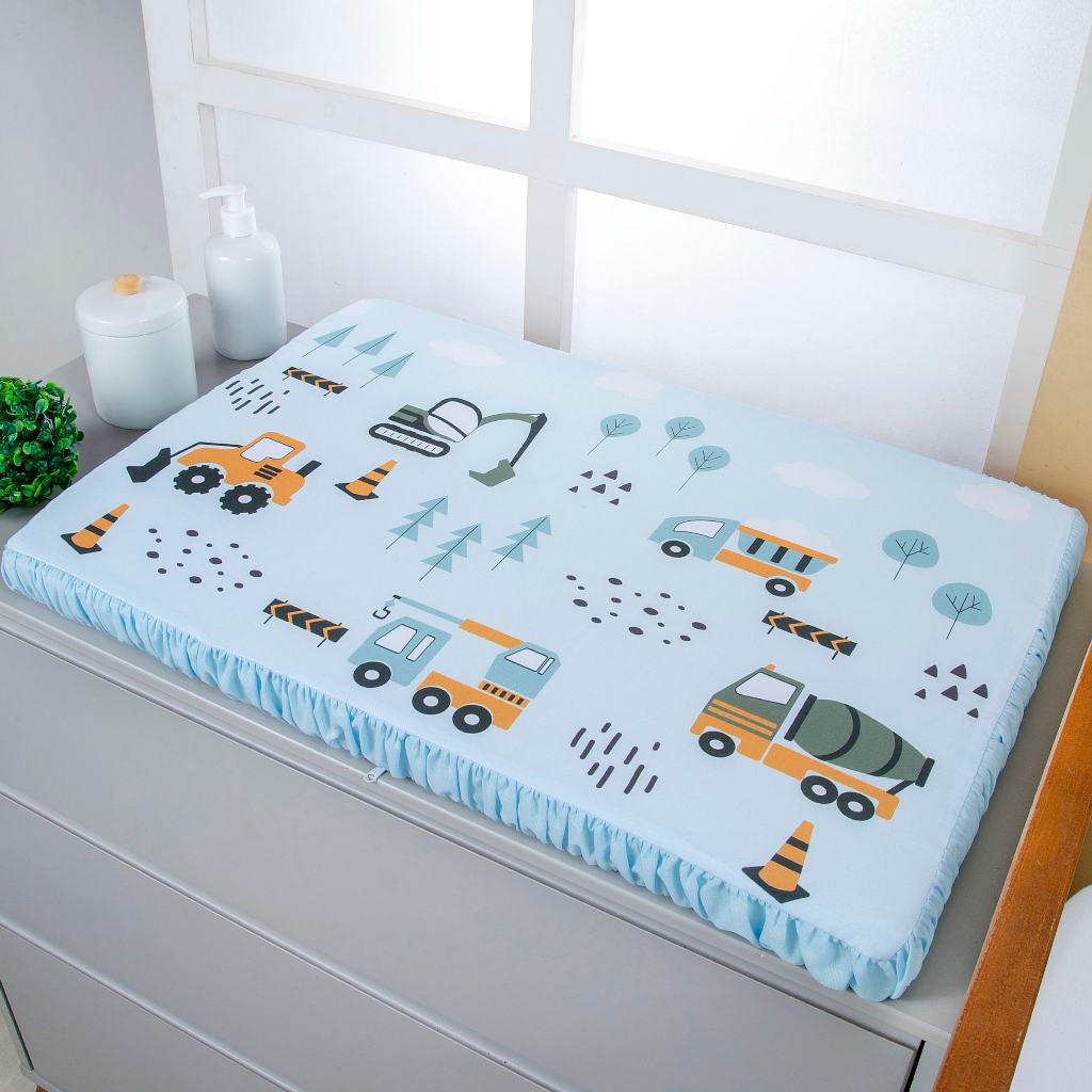 Trocador de Comoda Impermeável para Bebê Menino Transportes
