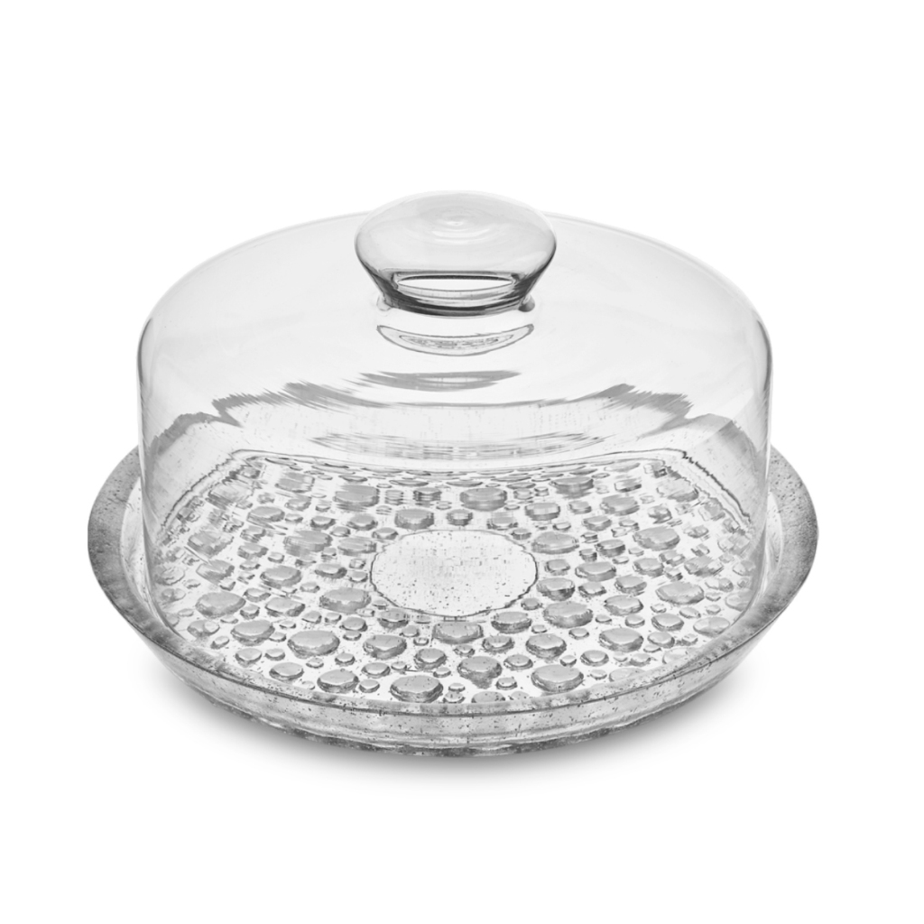 Queijeira Petit Poá com Tampa de Vidro Porta Queijo de Duas Peças Vitazza