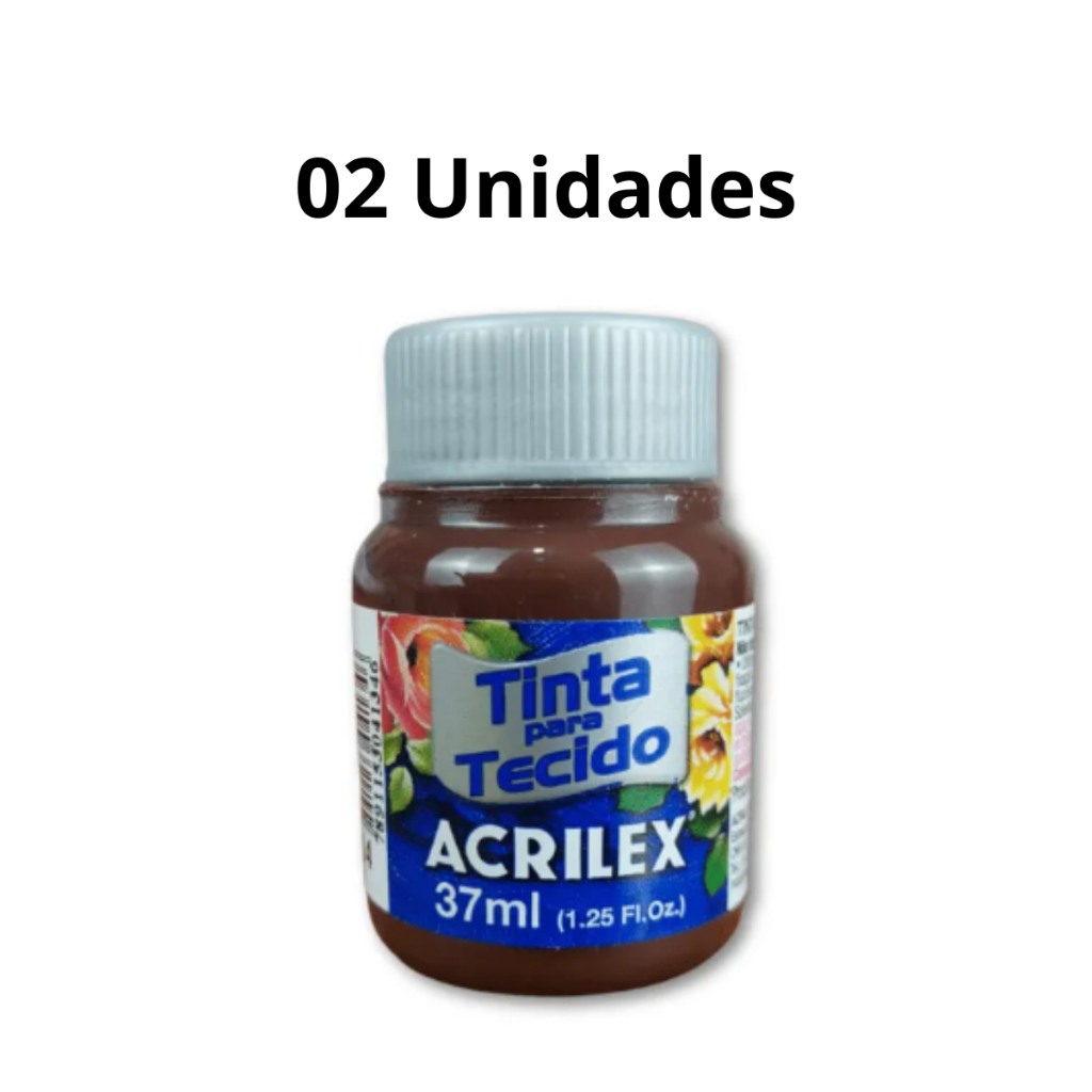 Kit 02 Unidade Tinta para Tecido Fosca 37ml Acrilex Terra Queimada 514