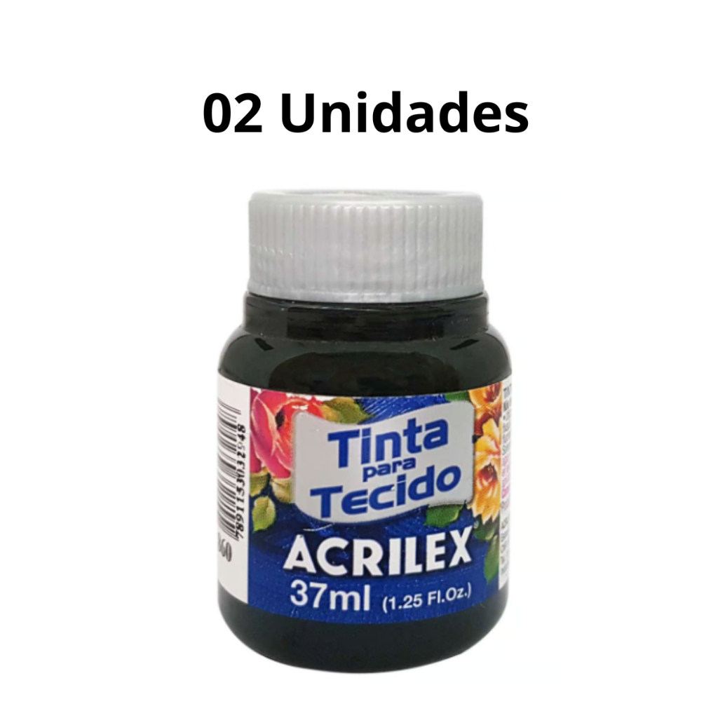 Kit 02 Unidades Tinta para Tecido 37ml 860 Verde Pântano Acrilex