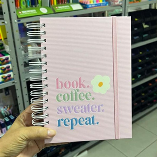 Caderno de leituras - Book Coffee Sweater Repeat - Tamanho A5 - Envio Imediato em Oferta na Shopee