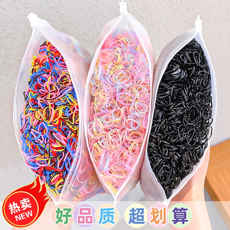 Kit 500/2000 Peças Bolsa Elástico De Cabelo Feminino Descartável Multicolorido em Oferta na Shopee