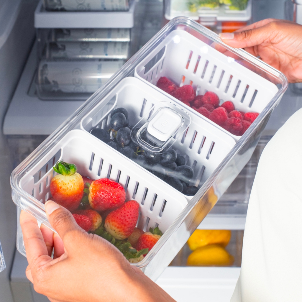 Organizador de Geladeira Clear Fresh 5 Litros com 3 divisórias
