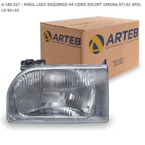FAROL LADO ESQUERDO H4 VIDRO ESCORT VERONA 87>92 APOLLO 90>93