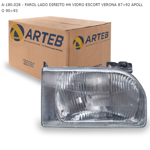 FAROL LADO DIREITO H4 VIDRO ESCORT VERONA 87>92 APOLLO 90>93