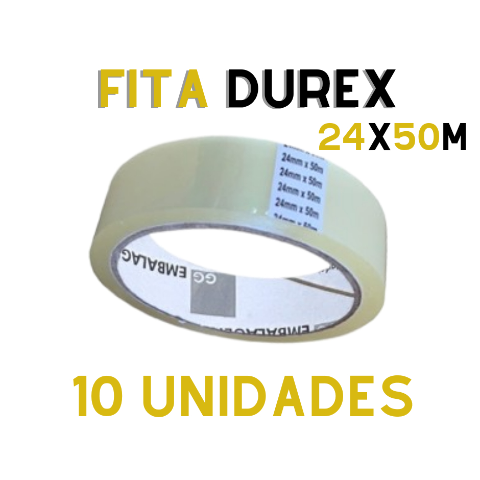 Fita Adesiva Transparente Durex 24mmx50mts- Pacote C/ 10 Rls