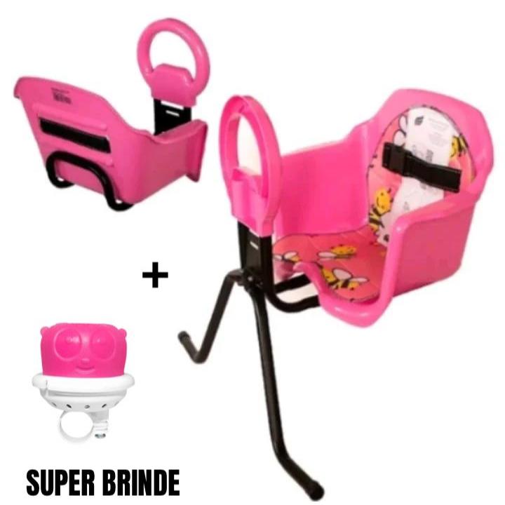 Cadeirinha Dianteira Infantil Pojda Luxo para Bike + SUPER BRINDE Buzina Fon Fon