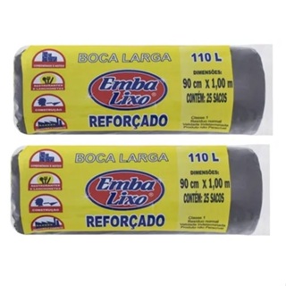 Saco Para Lixo Boca Larga 110l Embalixo 50 Unidades em Oferta na Shopee