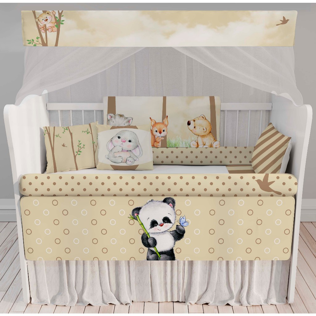 kit berço balão safári cachorro para quarto de bebê Enxoval Completo KT52