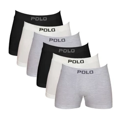 Kit C/6 Cuecas Boxer Polo 781 Algodão Sem Costura - Sortido