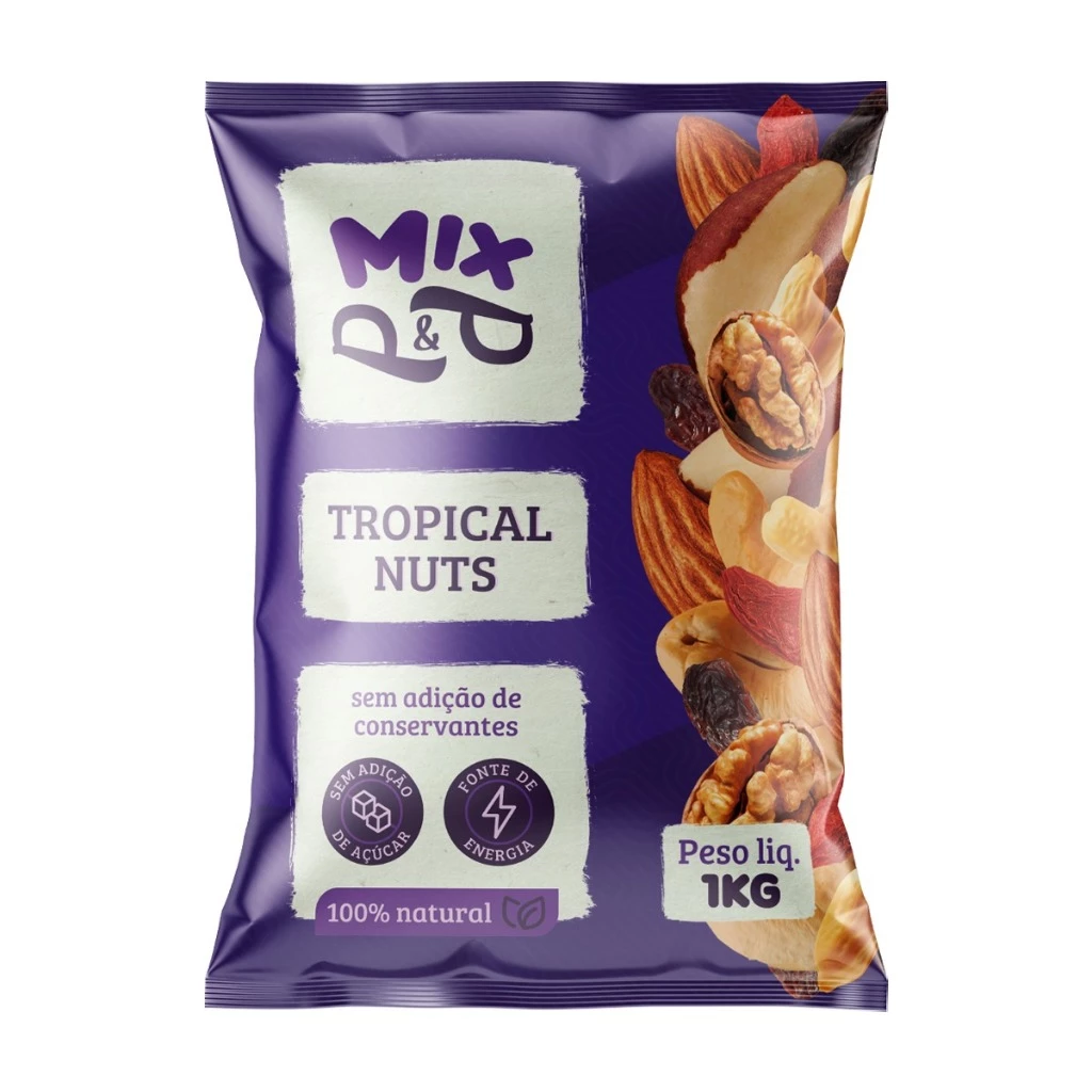 Mix Tropical Nuts 1Kg Castanha de Caju do Pará Amendoa Nozes Uva Passa Amendoim Gojiberry P&P — imagem 1