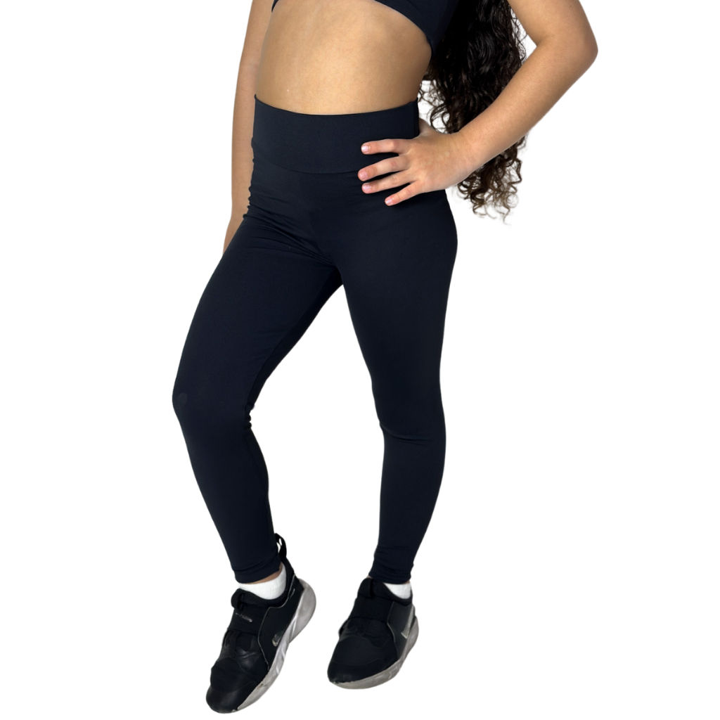 Calça Feminina Infantil Esportiva Ginástica Dança Handebol Volei Atletismo e Crossfit Kids Leging
