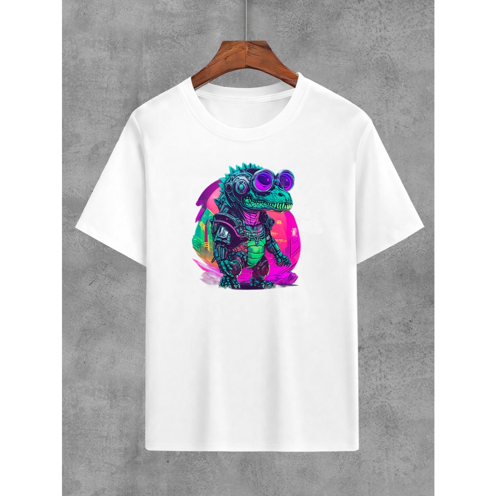 Camiseta Dinossauro Teen Unissex Camisa Blusa Estampada Colors Tecido Algodão Confortável
