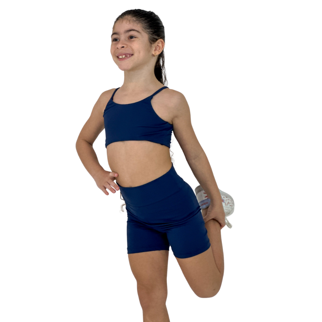 Roupa De Treino Infantil Short E Top De Lycra