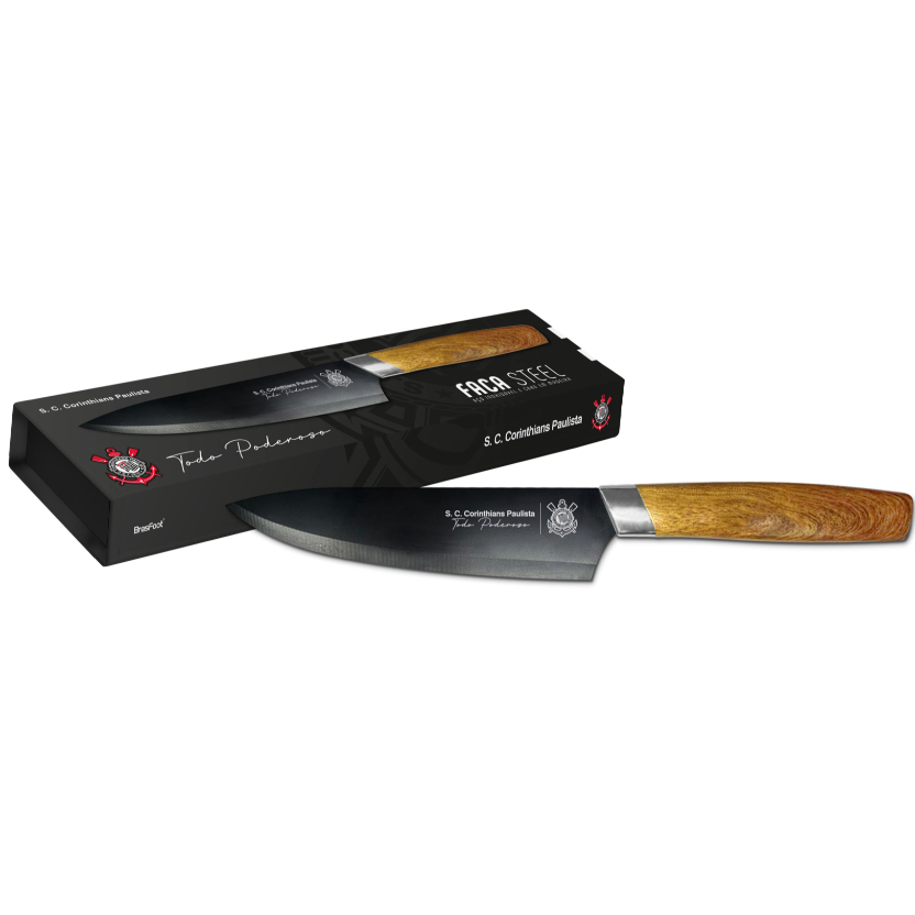 Faca Steel Premium Corinthians Aço Inox Oficial do Timão
