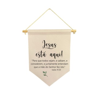 Flamula decorativa casamento Jesus está aqui em Oferta na Shopee