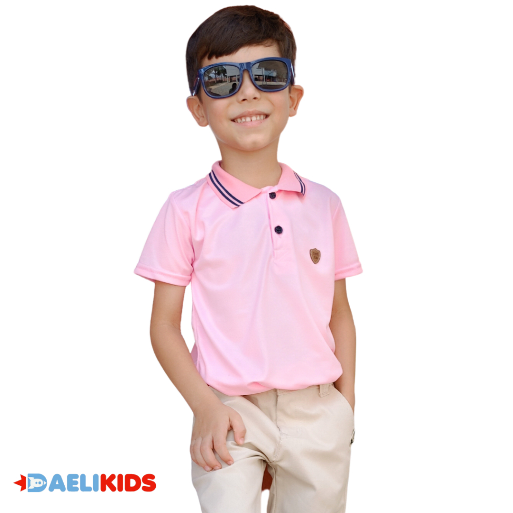Camiseta ROSA BEBE Qualidade PREMIUM  Gola Polo Infanto Juvenil Menino PROMOÇÃO Entrega RAPIDA em Oferta na Shopee