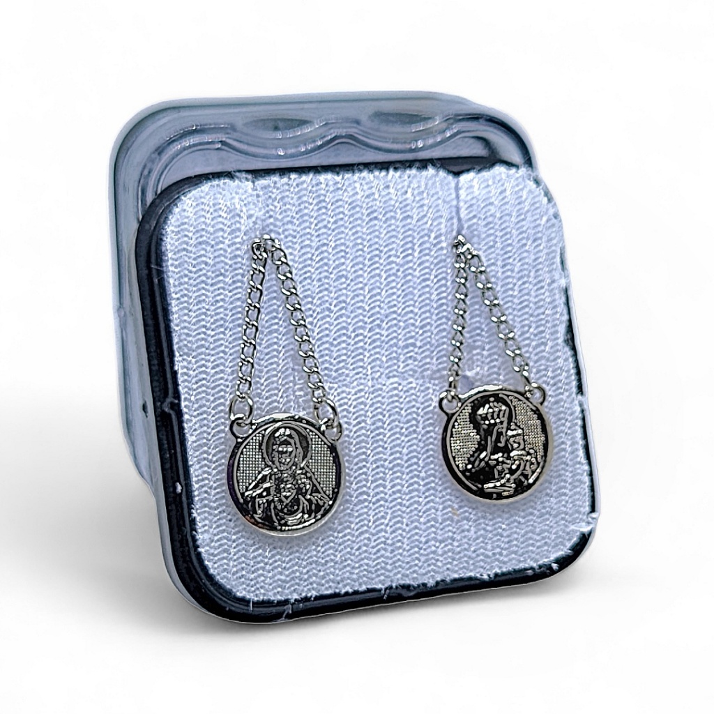 Escapulário De Pescoço Inox Nossa Senhora Do Carmo Redondo Corrente Inoxidável