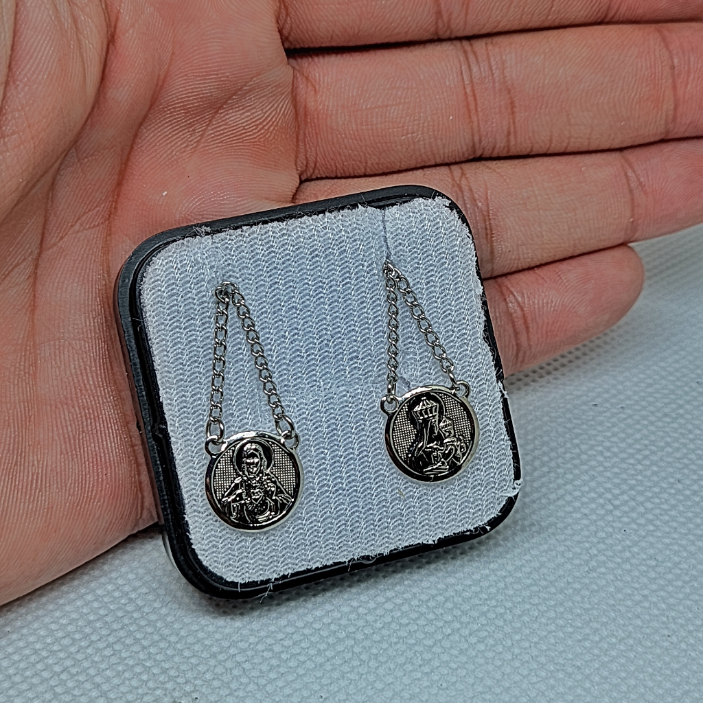 Escapulário De Pescoço Inox Nossa Senhora Do Carmo Redondo Corrente Inoxidável