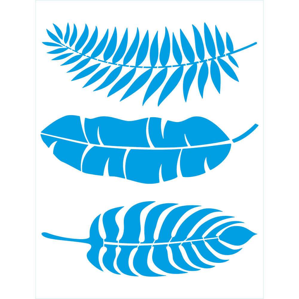 Stencil Gabarito Pintura Parede Arte Pintura Orgânica Folhas