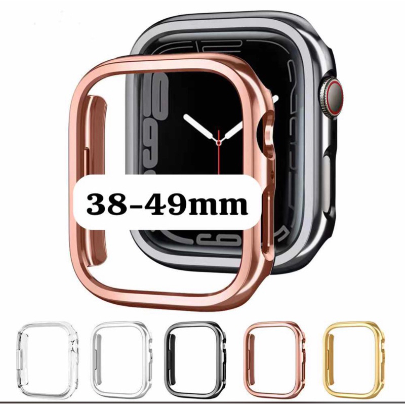 CZY Para Relógio Apple 49mm 45mm 41mm 38mm 42mm 40mm 44mm Tampa Do Esqueleto Revestida Estrutura Da Caixa Pára-Choques Rígido PC iWatch SE 9 8 7 6 5 4 3 2 1 Ultra 49mm