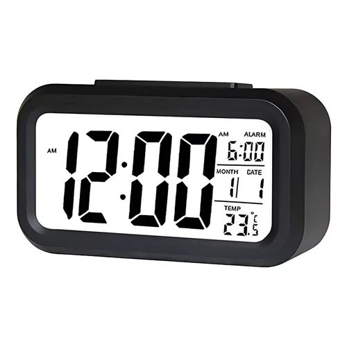 Relógio Portátil Digital – Mesa, LED LCD Brilhante, Compacto