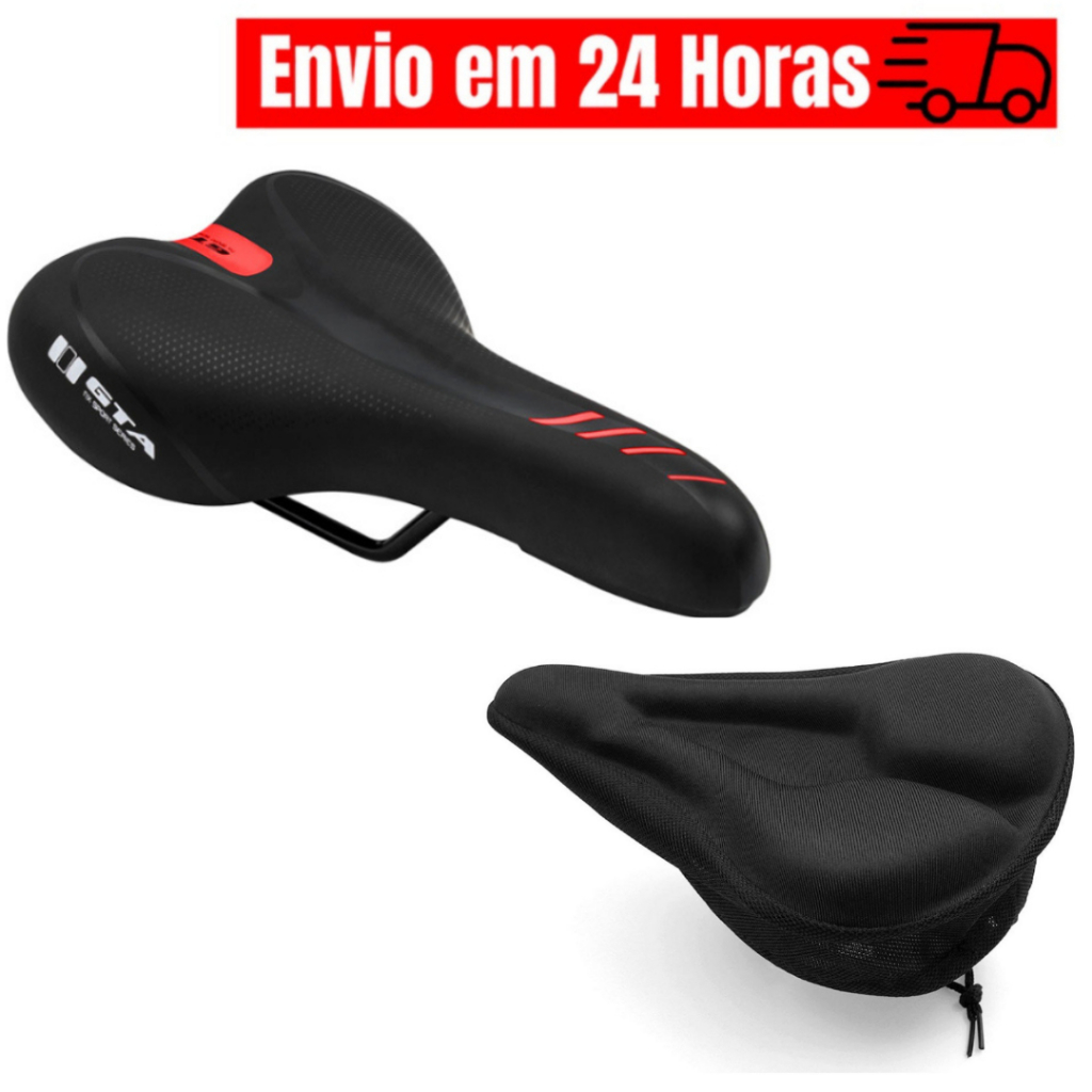 Kit Selim Banco Confort Gta Rx Sport Series Bicicleta Bike Mtb + Capa de selim Gel Confortável