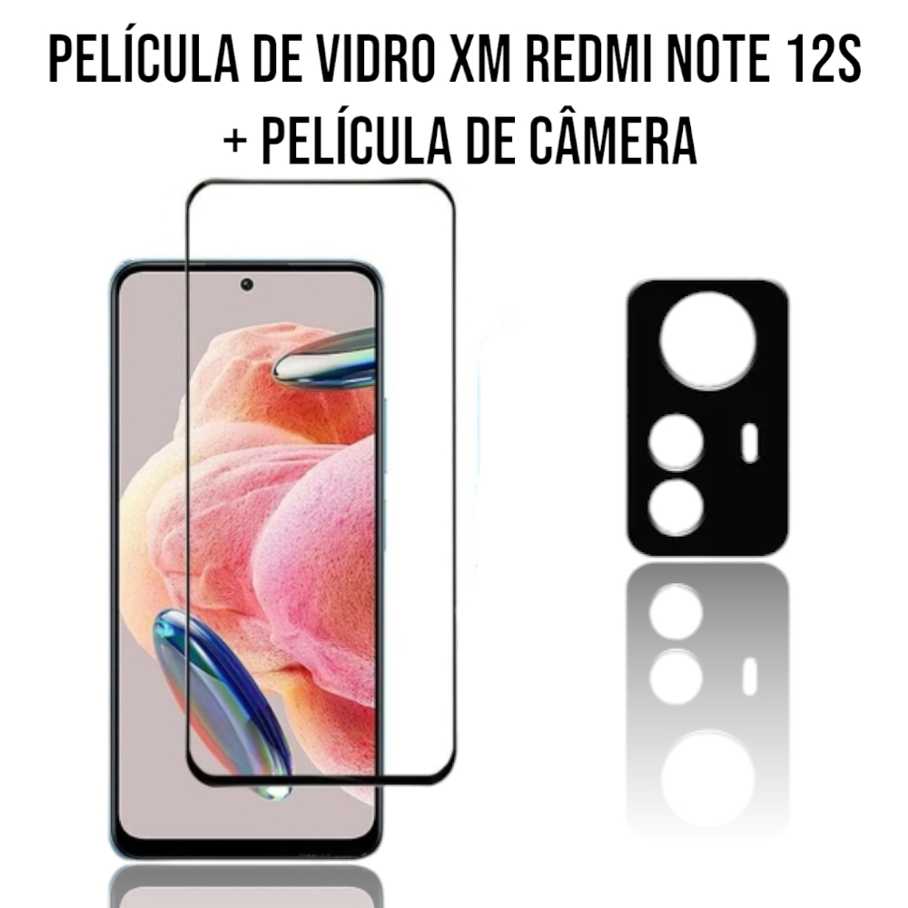 Película De Câmera + Película de vidro 3D XM Redmi Note 12S