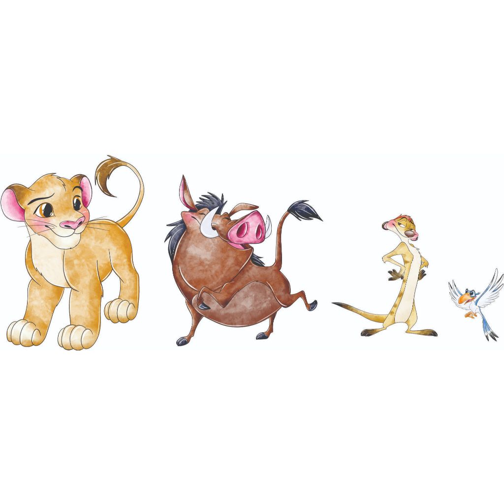 1 DISPLAY SIMBA AQUARELA 80CM + 1 DISPLAY PUMBA AQUARELA 70CM + 1 DISPLAY TIMÃO AQUARELA 50CM + 1 DISPLAY ZAZU 30CM