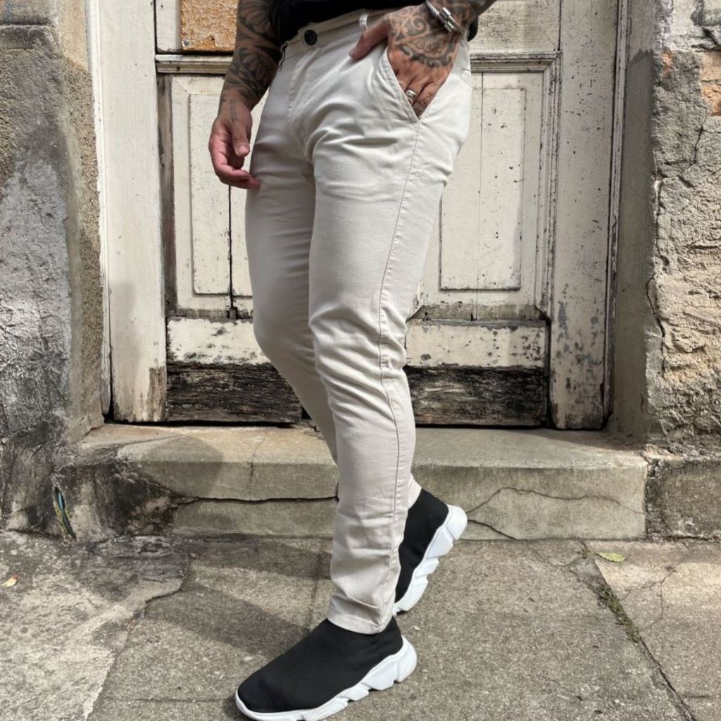 Calça De Sarja Masculina Sport Fino Skinny com Lycra Slim Jeans Lançamento Basica