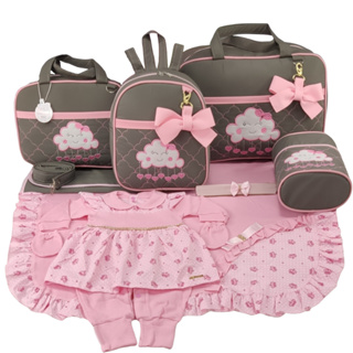 Kit Bolsa Maternidade  Menina Nuvem  + Saida em Oferta na Shopee