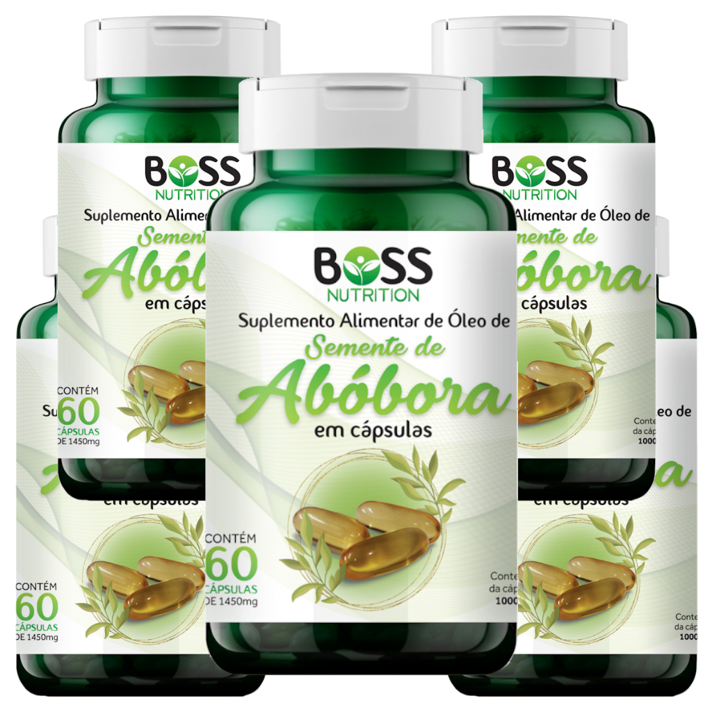 Óleo de Semente de Abóbora 1400 mg - Kit 5 Potes 60 cápsulas Softgel