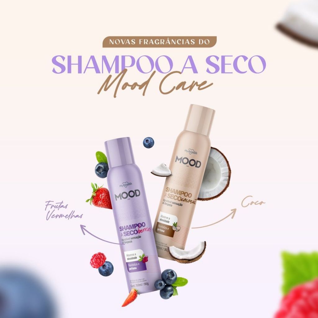 Kit 2 Unidades Shampoo A Seco Para Cabelo Mood My Health 150ml