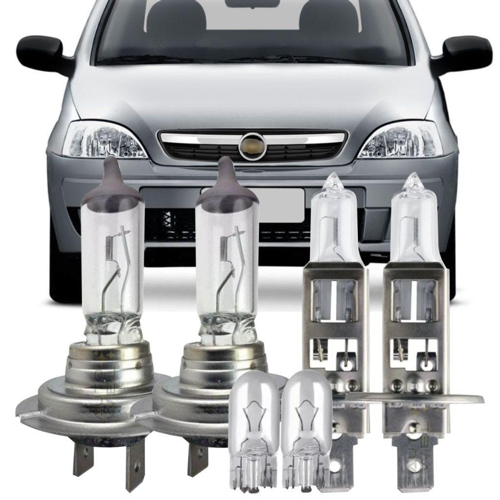 Kit Lâmpadas Farol Corsa Hatch Sedan Agile Montana Meriva S10 Astra Vectra 2002 2003 2003 2004 2006 2007 2008 2009 2010