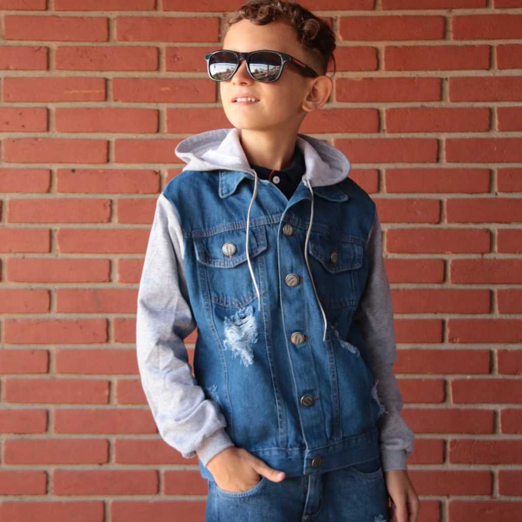 Jaqueta Jeans Infantil Juvenil unisex 1 ao 16 em Oferta na Shopee