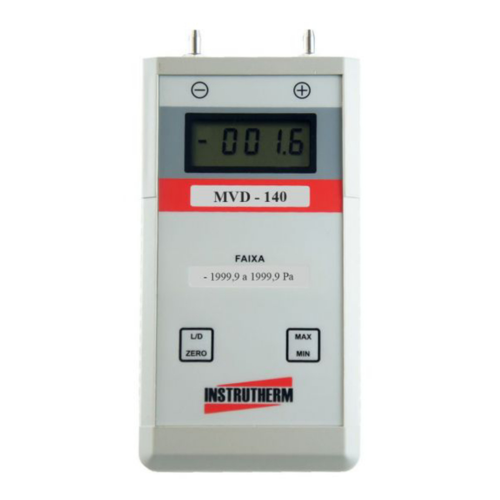 Mano Vacuômetro Digital 1999,9 A 1999,9 Pa Função Máximo Mínimo Zero Mvd-140 Portátil Instrutherm