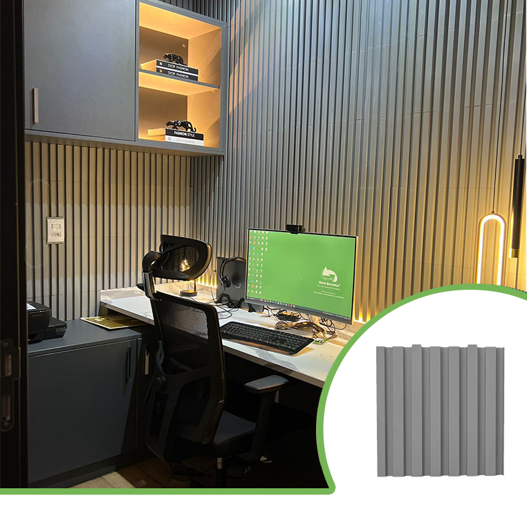 Kit 4m² Painel Ripado Cinza Claro 30x30 - 44 peças | Anti-impacto | Autocolante em Oferta na Shopee