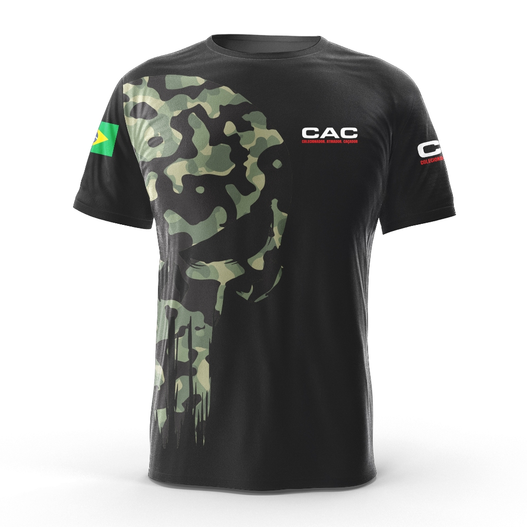 Camiseta Cac Colecionador Caça Atirador Dry Fit Proteção Uv50+