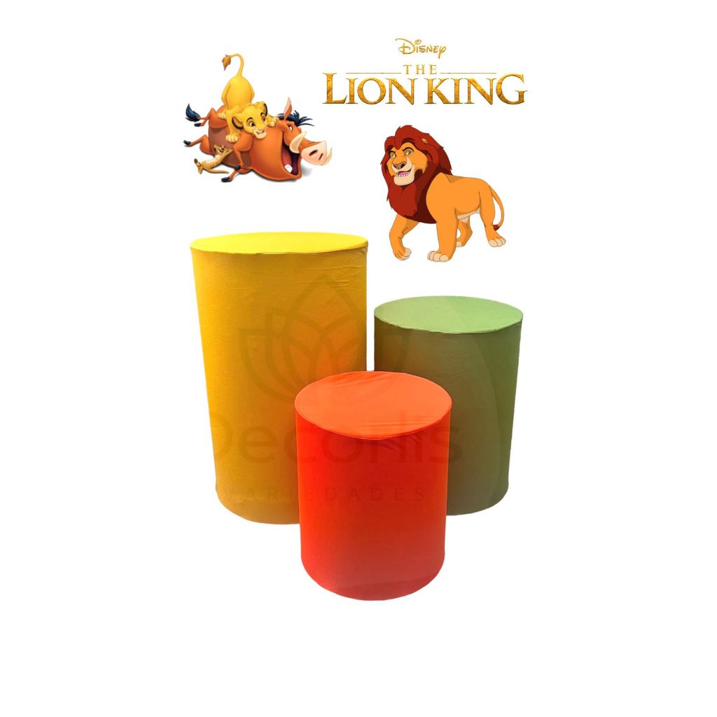 Trio De Capas para Cilindro Decoração da Sua FESTA TEMA REI LEÃO em Oferta na Shopee