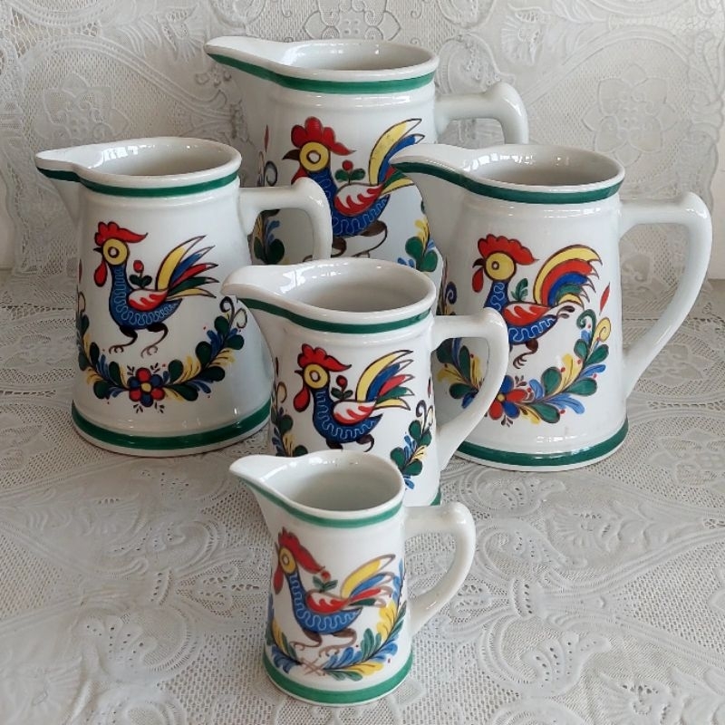 Leiteira / Cremeira / Jarrinha / Jarra Porcelana Steatita Decorada Com Galo Português Por Margarida Wollemann - MW