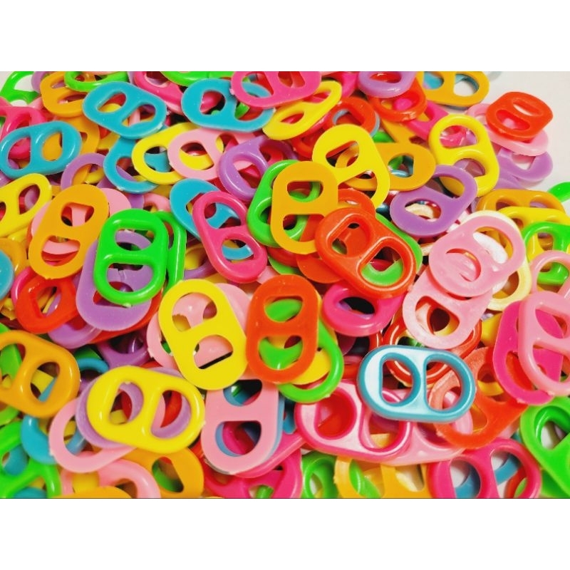 Miçanga Infantil Lacre De Latinha Candy Color Coloridas Divertidas Bijuterias Pulseiras Colares Entremeio Artesanato 100 peças