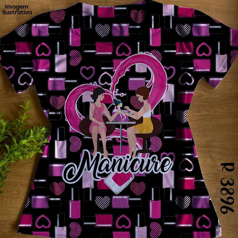 Camiseta Manicure Várias Estampas Blusa Feminina