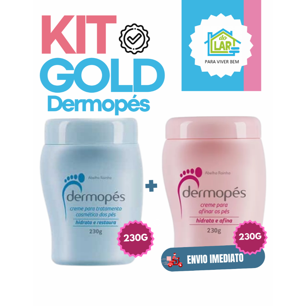 Dermopes Creme Para Os Pés Hidrata Afina Rosa E Restaura Azul 230 gramas Abelha Rainha Lixador