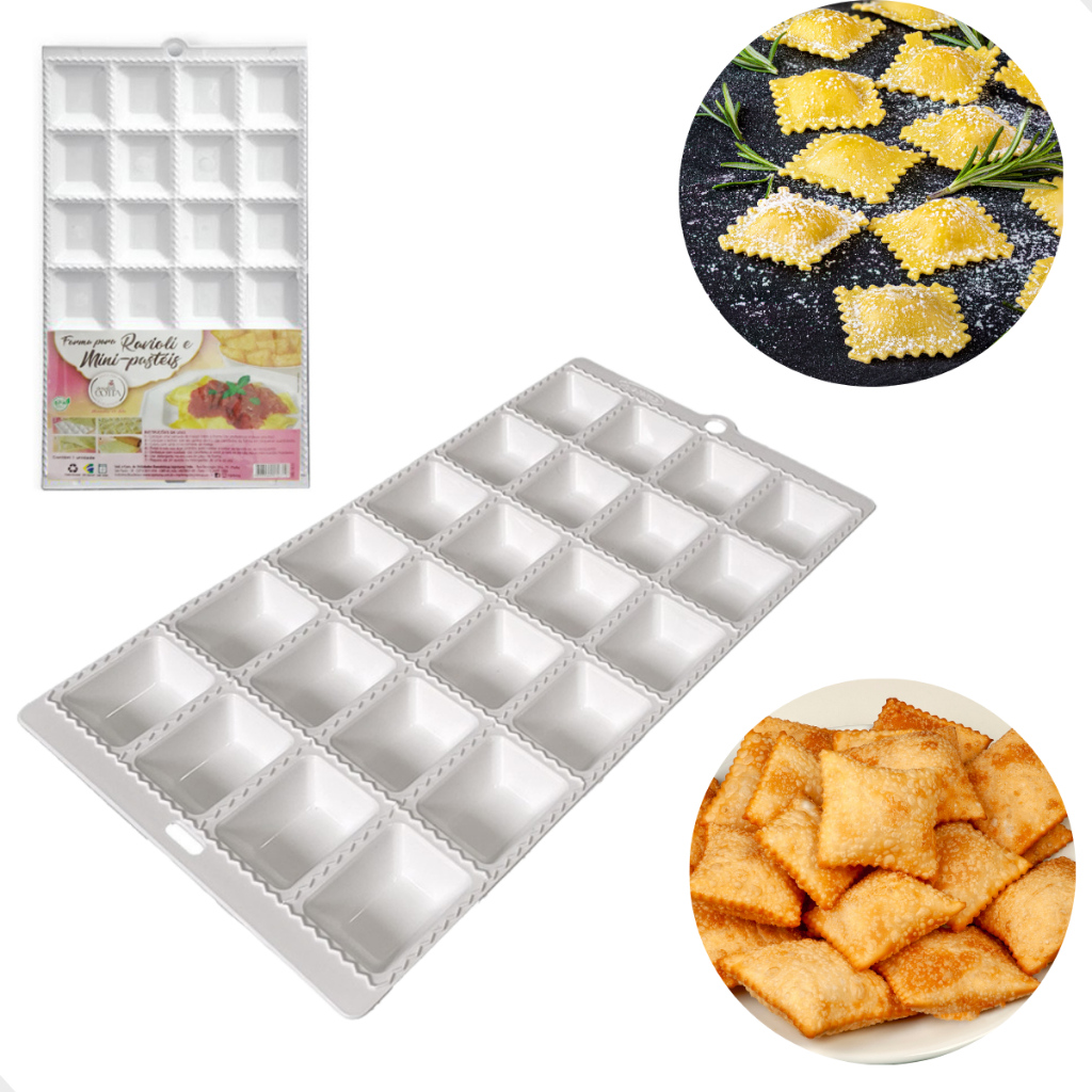 Forma Para Mini Ravioli Mini Pastel Massas Salgados Com 24 Cavidades