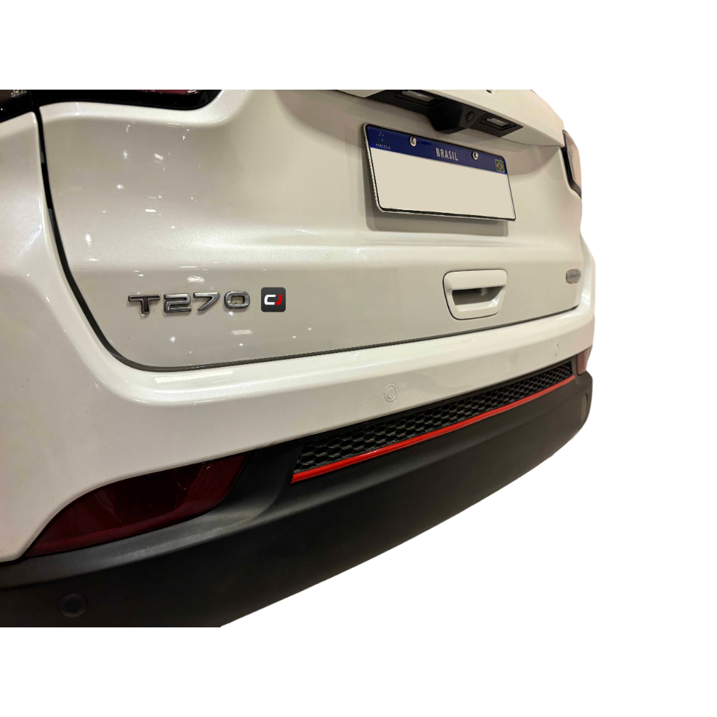 Aplique Friso traseiro parachoque vermelho jeep compass