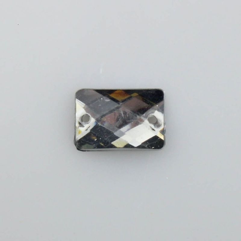 CHATON PARA COSTURA RETANGULAR SEXTAVADO 10X14MM EM ACRILICO COM 30 UNIDADES