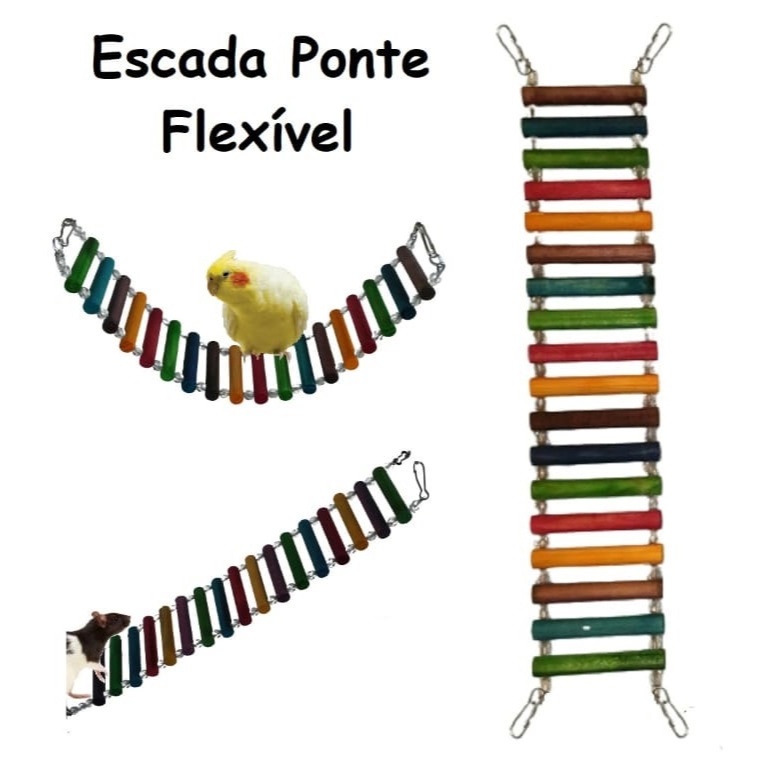 Escada Ponte para Calopsita Ring Neck Agapornis Roedores Hamster Twister em Oferta na Shopee