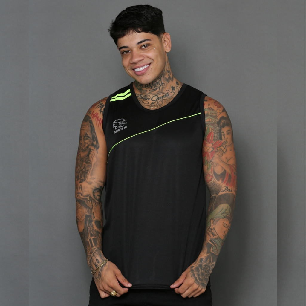 Camiseta Regata Masculina Esportiva 100% Poliester Dry Fit Camiseta P/ Corrida Camiseta Promcional